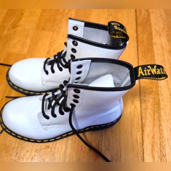 Dr. Martens White Lace Up Boots - Picture 3 of 8
